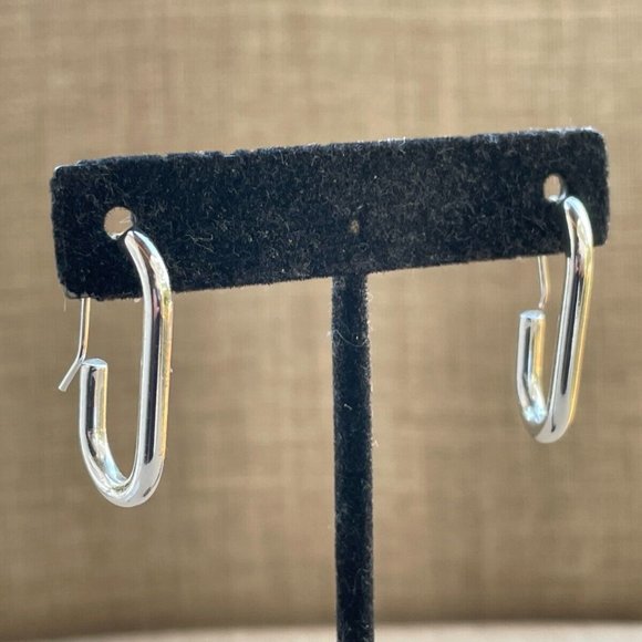 Essentials Women Earrings Silver Plated Jewelry Hoop Hook Earrings $40 - Picture 9 of 12